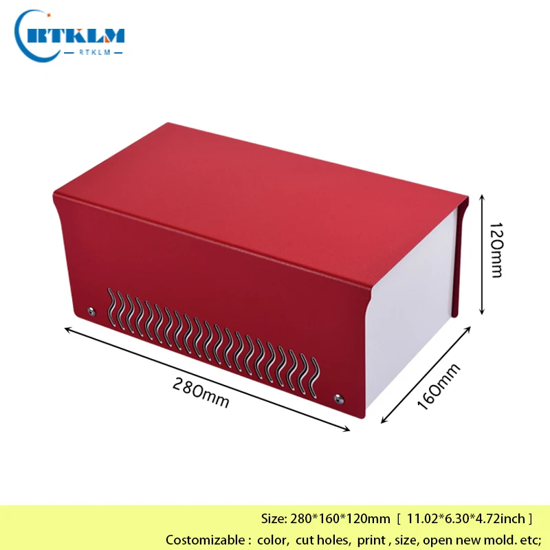 DIY Iron Junction Box Desktop Enclosure Iron Enclosure Project Box Iron Controller Cabinet Instrument Case 280*160*120mm