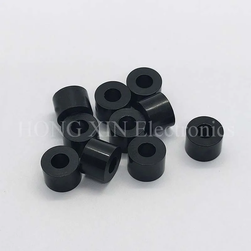 【 M3.2 * 7*5 】Black Abs Rround Spacer Standoff Nylon Non-Threaded Spacer Ronde Hollow Standoff Wasmachine