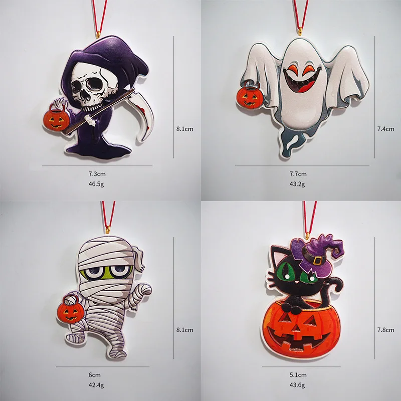 Halloween Decoration Resin Relief Pendant Newest Grim Reaper Pumpkin Home Party Decoration Drop Ornaments Gift