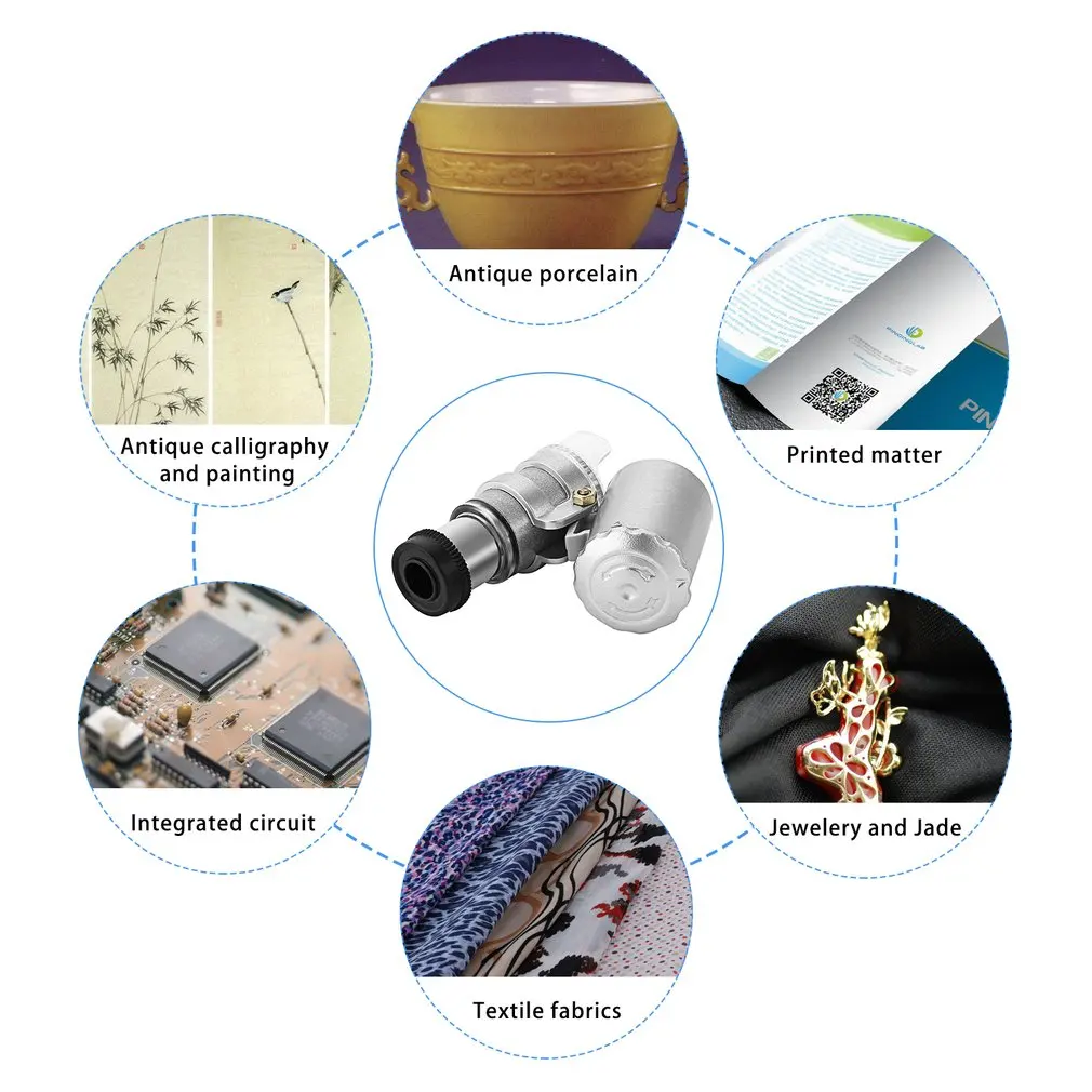 Bolso Handheld Microscópio, Jóias Magnifier Detector, Detector Jóias, Moeda Detectando com LED e Luz UV, Mini 60x