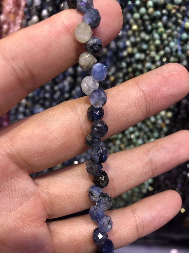 

Wholesale 2string of 15.5" 100% Natural Multi Kyanite Bead 6mm Faceted Round Tear Drop Gem Stone Loose Beads for Jewelry