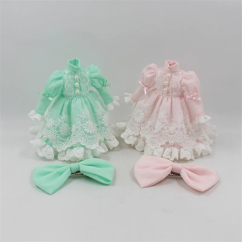 Robe de princesse de poupée Blyth avec mélamé, deux couleurs au choix pour la chaîne INT corps doux dressing BJD