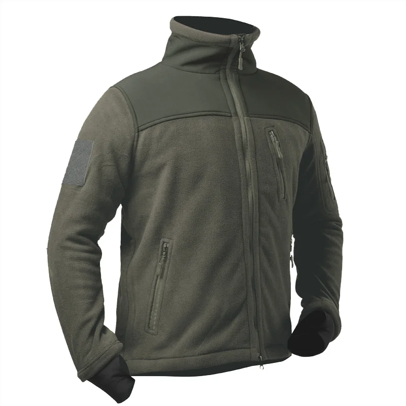 Men's Outdoor Hiking Fleece Jacket Military Hunting Airsoft Paintball Game Clothing Multi Pockets Army Inner Shirt Windproof