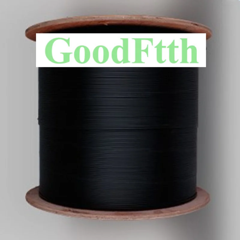 Indoor FTTH Drop Cable G657A2 1core Black LSZH KFRP Strength Member GoodFtth 2km 2000m