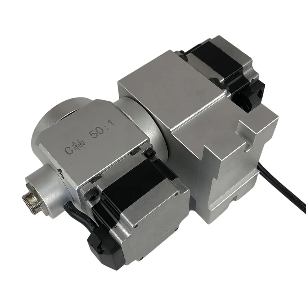 Harmonic Drive Reducer CNC 4th 5th A B Rotary Axis Speed Reducing Ratio 50:1 5 Axis NEMA23 Stepper Motor for CNC Milling Machine