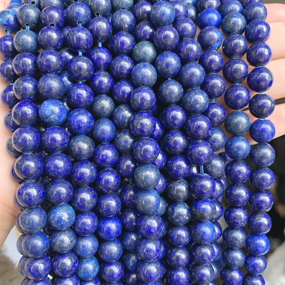 

2/3/4/6/8/10/12mm Natural Lapis Lazuli Stone Beads Round Loose Beads For Accessories Jewellery Making Bracelet 15" Strand