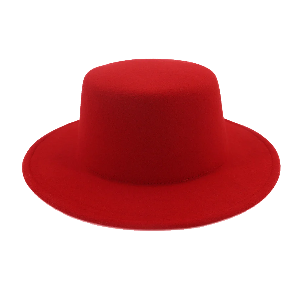 Red + black flat fedora hat classic adjustable big red fedora hat two-color macaron color jazz hat winter hat кепка мужская