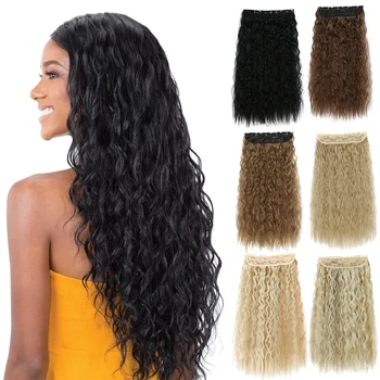MyDiva Wellenförmige Synthetische 22 Zoll 5Clip in Haar Extensions Hitze Beständig Lange Haarteil Hohe Temperatur Faser Falsche Haar