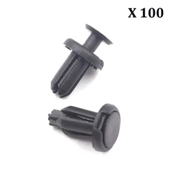 Fits 5mm Hole Push Type Fastener Clip Black Snaps Car Trim Panel Bumper Door Plate Fixed Clip