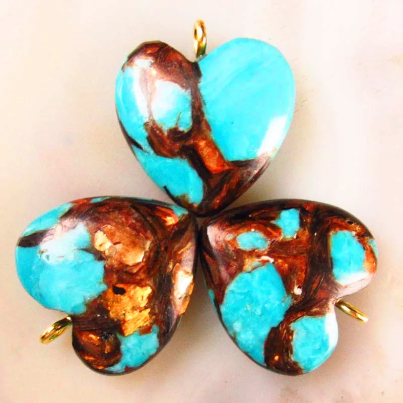 

6Pcs Turquoises Heart 20x7mm Pendant Bead for Fashion Jewelry Making (Send Randomly)