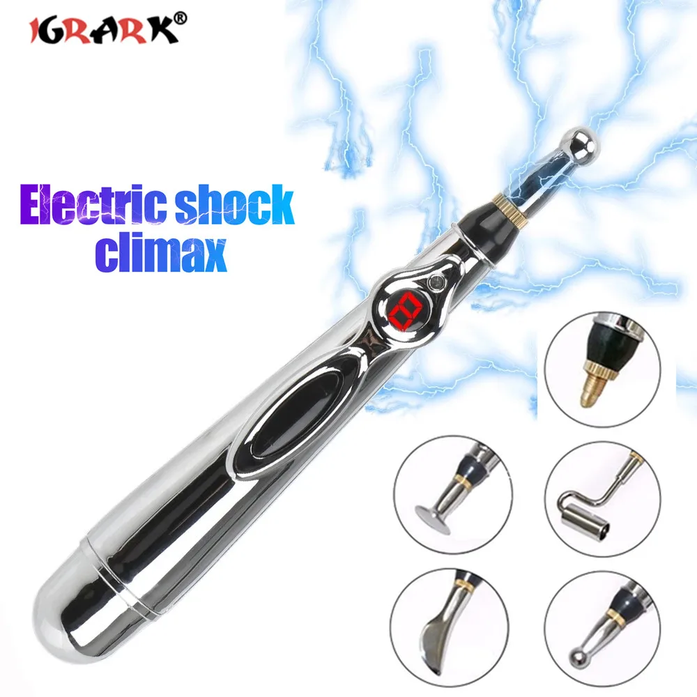 Electro Stimulator Penis Shock E-Stim Anal Vagina Nipple Clitoris Body Massage Sex Toys Electric Wand Electronic Acupuncture Pen