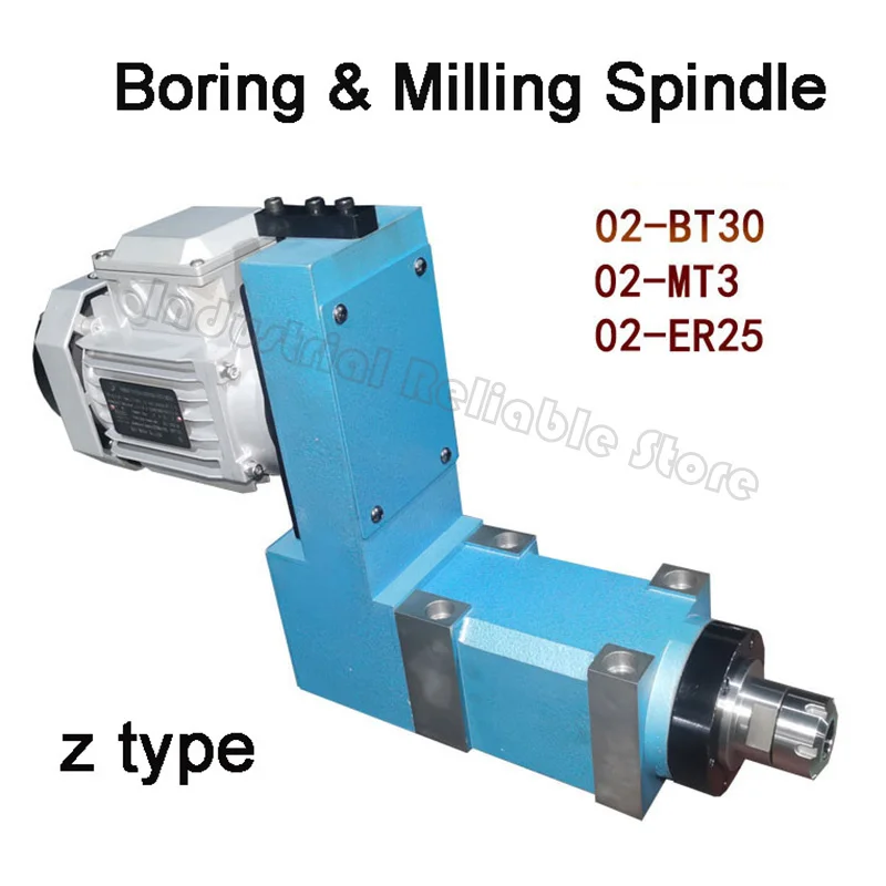 MT3 BT30 ER25 Spindle Unit Power Head 3000rpm 8000rpm with 370W Induction Motor V-belt Drive for CNC Drilling Milling Engraving