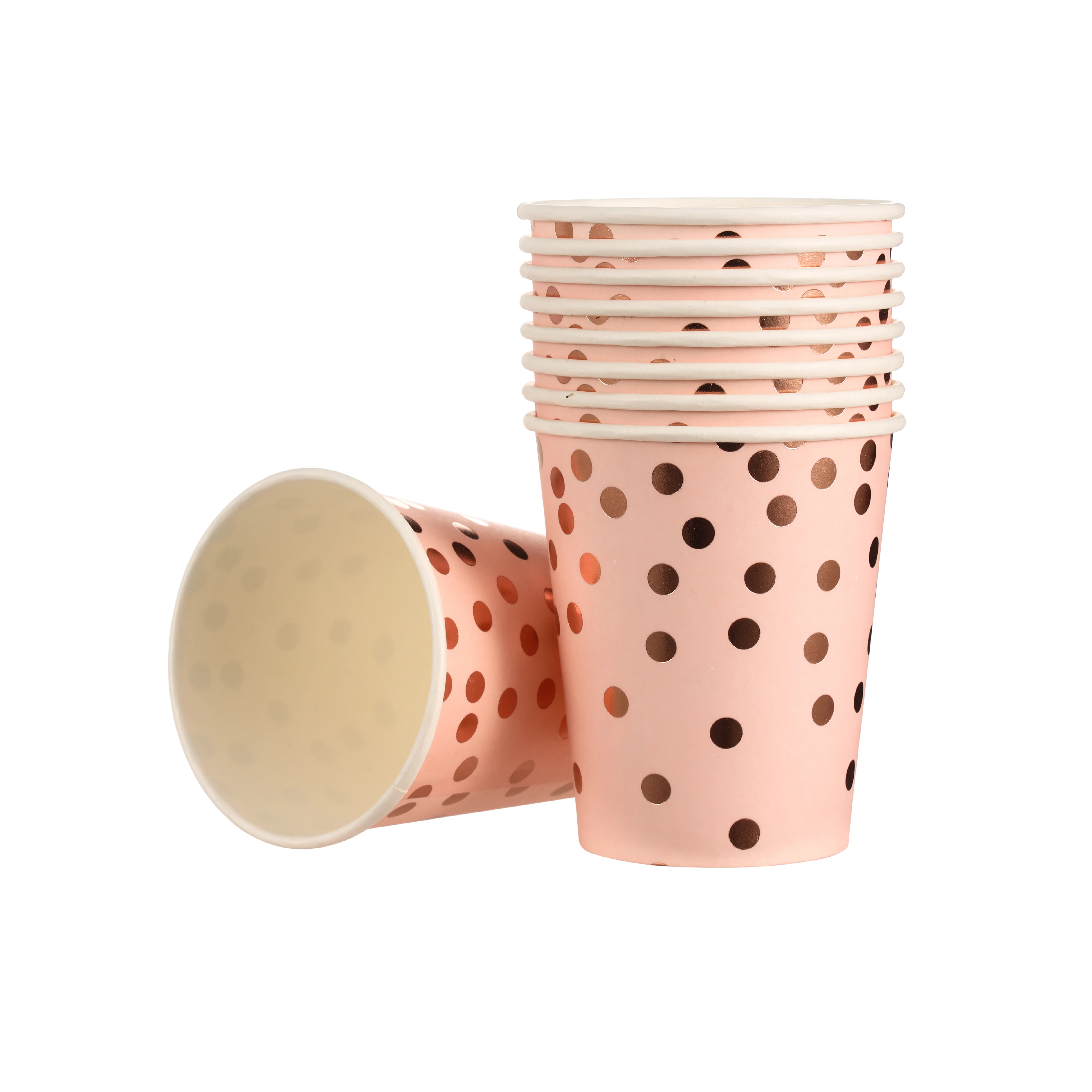 78pcs/Set Rose Gold Foil Dots Tablewares Paper Towel Cup Plate Disposable set Adult Birthday Party Decor Wedding Tableware