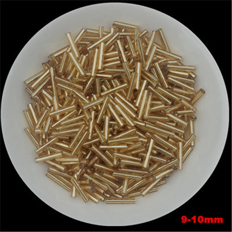 10 g/pacote multi tamanhos dourados contas de vidro checo espaçador tubo bugles contas para fazer jóias bordado diy acessórios de costura