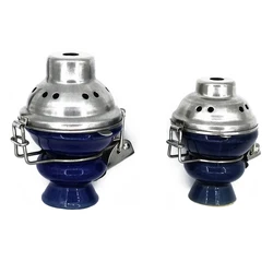 Hookah Charcoal Holder Hookha Bowl With Lid Metal Screen Windcover Ceramic Flavor Hood Pot Shade Coal Cup Smoking Pipe Accessory