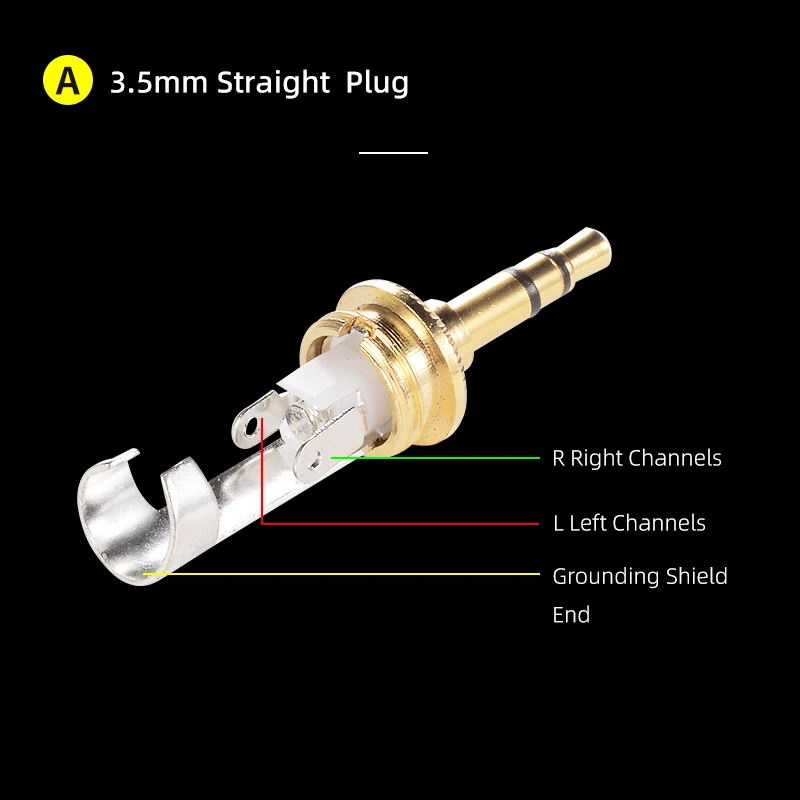 AVSSZ-Masculino e Feminino Headphone Plug Connector, amplificador de áudio, adaptador, Jack, 3,5mm, 1, 8 \