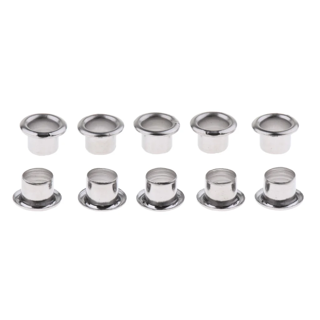 Pack of 10 Metal Badge Grommet Style Drum Air Vents Silver for Bass Snare Tom Drums