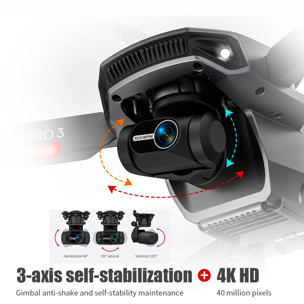 Professional 4K HD Dual Camera 3-axis Anti-Shake Gimbal Drone Brushless Aerial Photography 5G WIFI FPV GPS Foldable RC Quadcopte