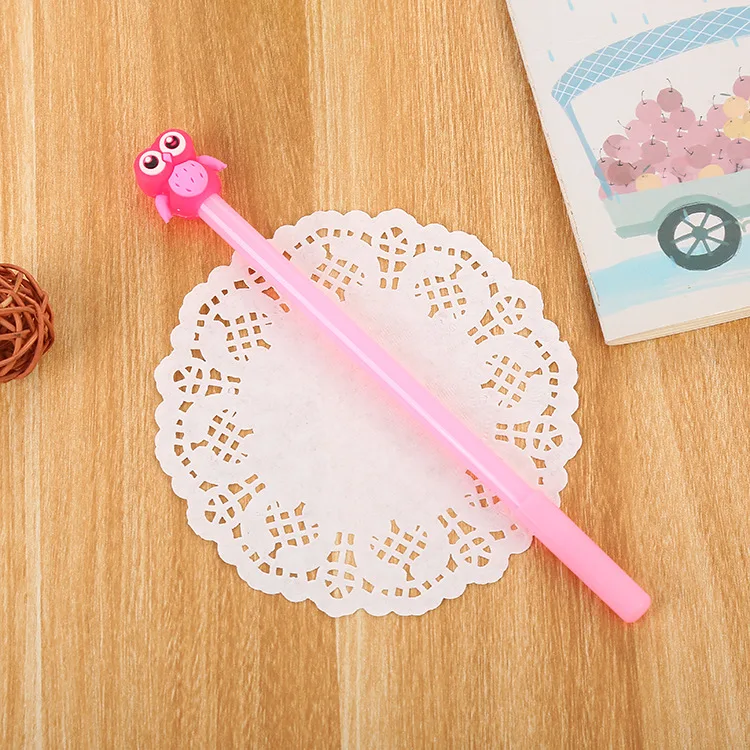 24 pcs Cartoon jelly color silicone head gel pen cute learning stationery owl creative signature pen manufacturers