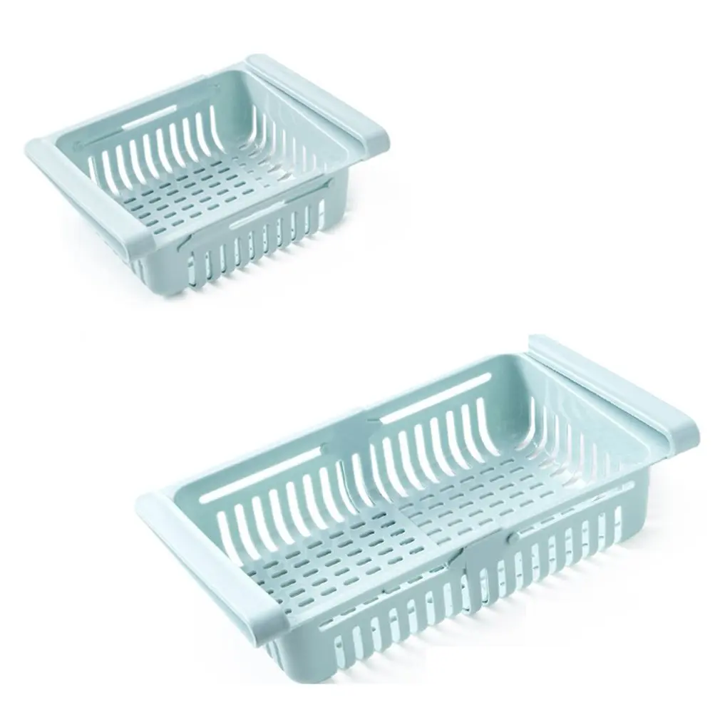 1PC Adjustable Stretchable Fridge Organizer Drawer Basket Refrigerator Pull-out Drawers Fresh Spacer Layer Storage Rack