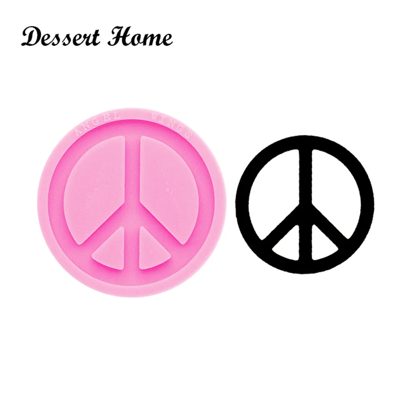 DY0289 Shiny Peace sign Mold, Silicone Mould for Epoxy Resin, Keychain Molds, Resin jewellery making Customize