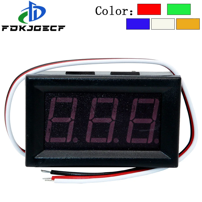 DC 0- 100V Mini Digital Voltmeter 10A Panel Amp Volt Voltage Current Meter Tester Detector LED Display Auto Car Red Blue Green