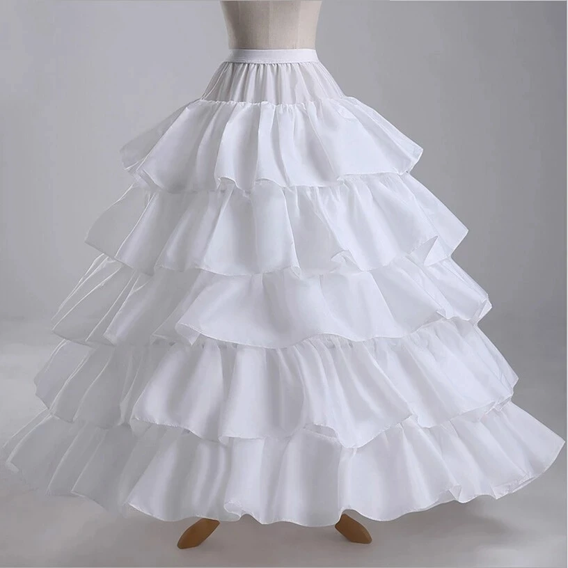 Big Ruffle Crinoline Petticoats, Acessórios Do Casamento, Tule Underskirts, 5 Camadas, Vestido De Baile, Black Crinoline, 4 Hoops