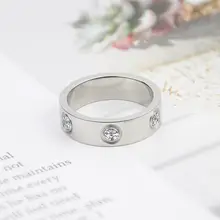 Luxury 6 Crystal Love Ring for Women #6