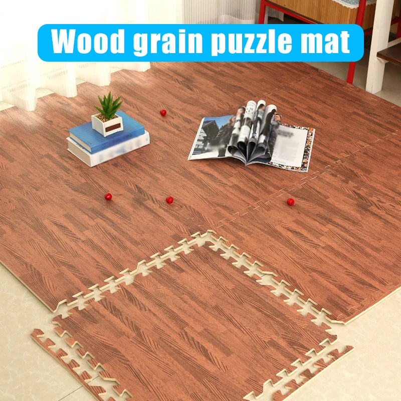 Simple Mat Foam Play Puzzle Mats Wood Grain Soft Nonslip DIY Toy Modern Floor Carpets Reduce Noise Living Room Crawling Play Mat