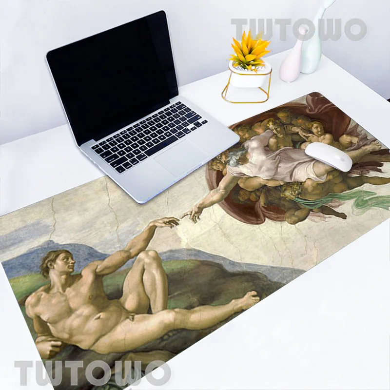 

Mouse Pad Gamer New Computer Mouse Mat Desk Mats Palace of Versailles the Creation of Adam Natural Rubber Laptop Soft Carpet