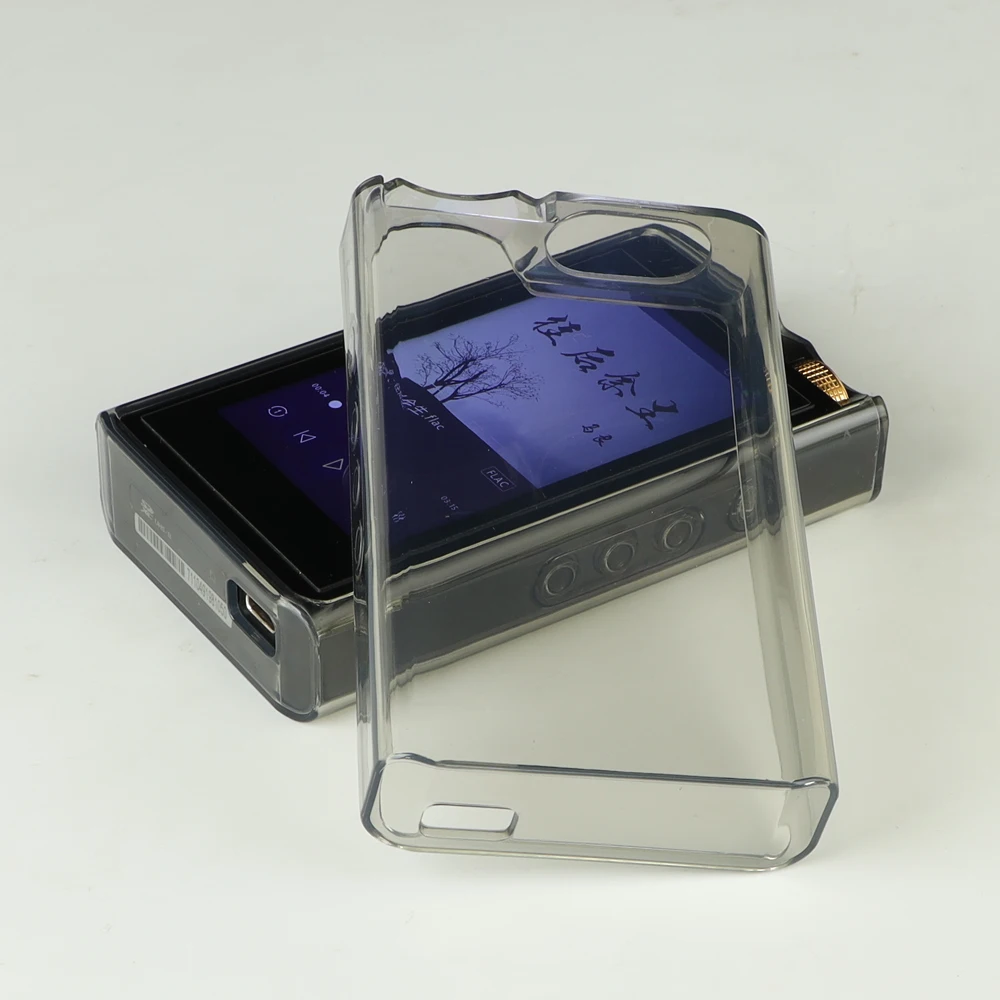 Capa protetora TPU para Lotoo Paw, Crystal Clear Cover, Gold Touch Shell Skin