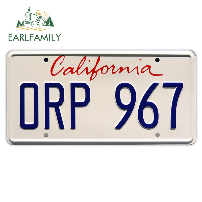 EARLFAMILY 30cm x 15cm for California License Plate Vinyl Car Stickers Suitcase Creative Decal Graphics Scratch-proof Decoration