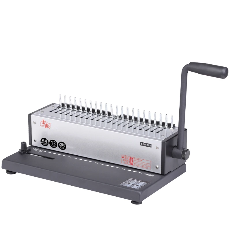 

Manual Comb Punch A4 Binding Machine File Tender 21 Hole Rubber Ring Clip Dual Purpose Binding Tools Solid Round Steel Handle