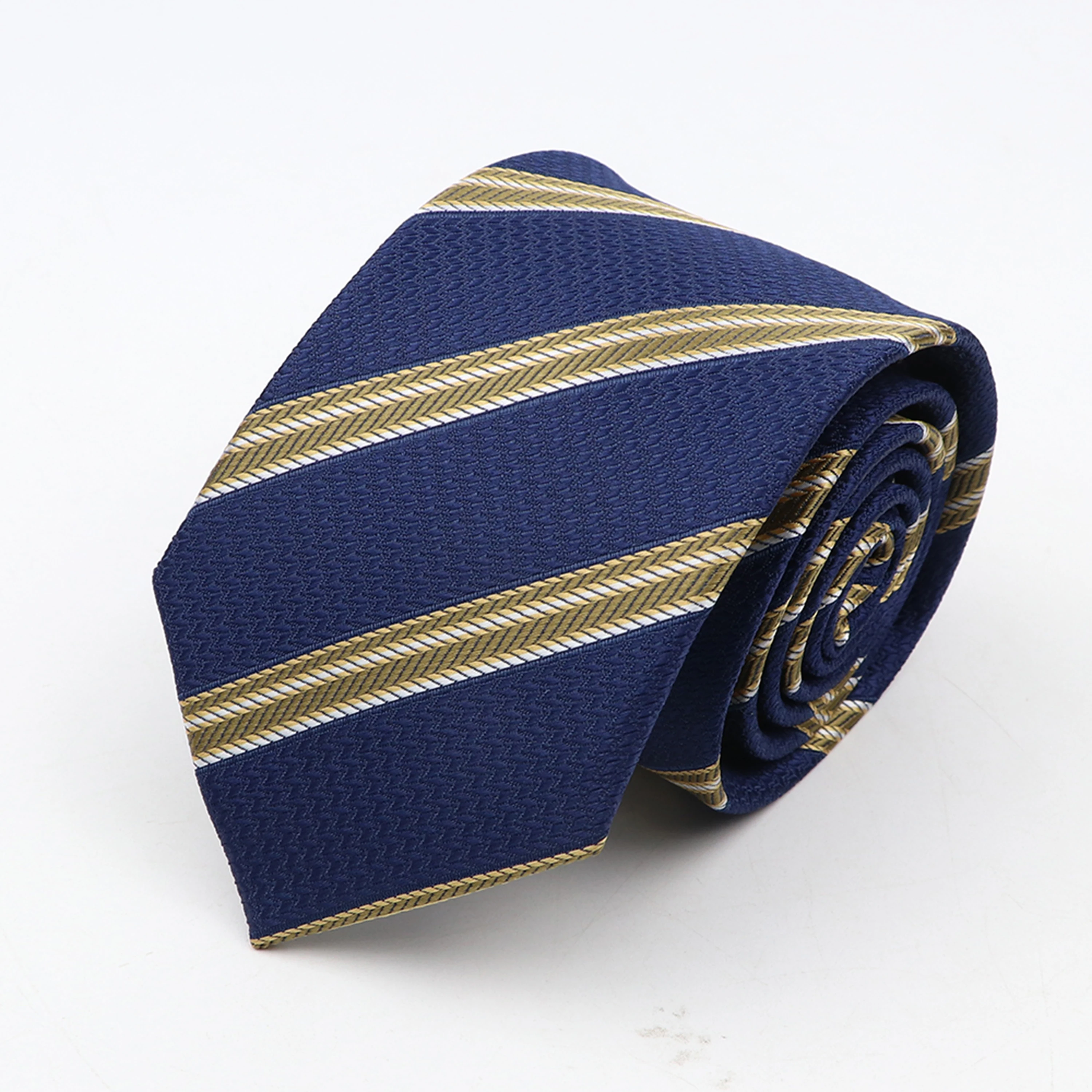 Corbatas de puntos con rayas clásicas para hombres, corbata estrecha de poliéster Jacquard de 7cm, corbata delgada para novio de boda, traje de negocios, camisa de regalo, nuevo