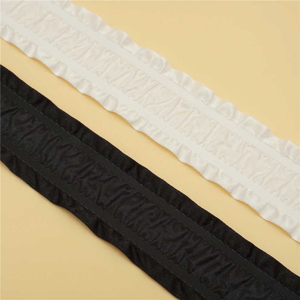 Cusack 2 yards 4 cm Lace Trims Ribbon Tape for Costume Home Textiles DIY Crafts Trimmings Off White Black Lace Fabric