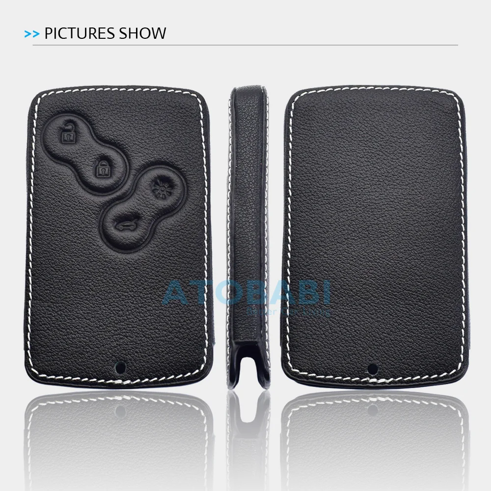 ATOBABI Leather Car Key Case For Renault Clio 4 Captur Fluence Megane 3 Scenic Laguna Koleos Symbol Smart Remote Protector Cover