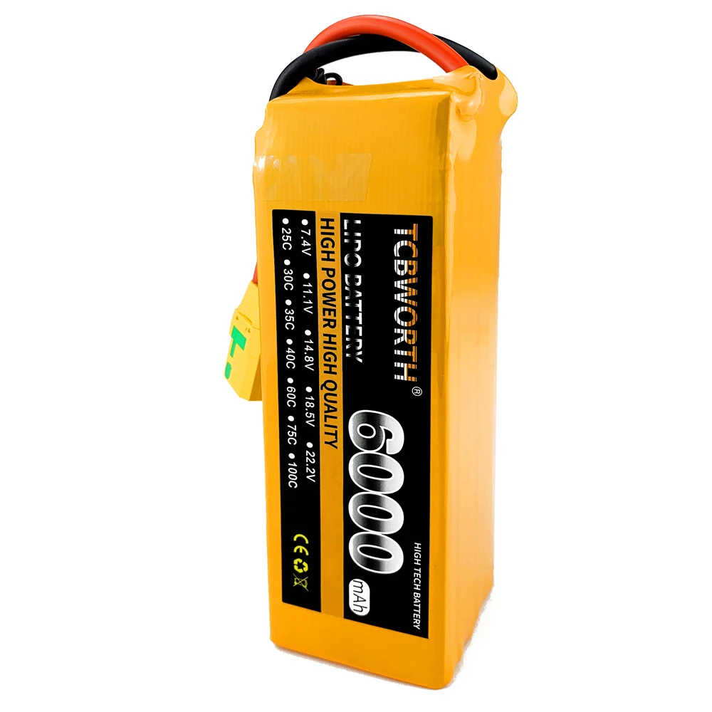 New Lithium Batteries 6S 22.2V 6000mAh 30C 60C RC Drone LiPo Battery For RC Airplane Helicopter Quadrotor Car Boat Aircraft