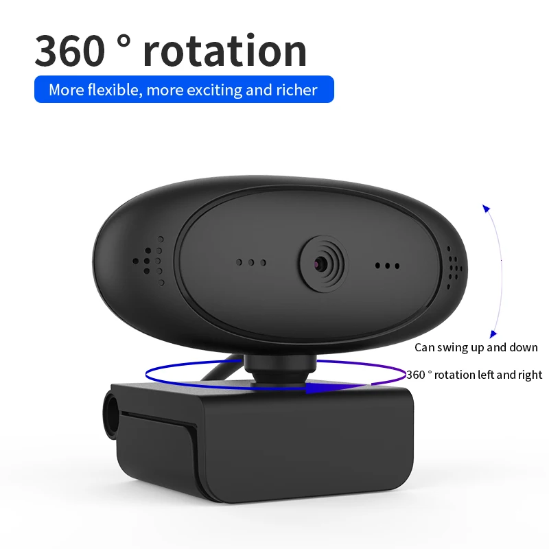 HD 1080P Webcam Mini Computer PC WebCamera with Microphone Rotatable Cameras for Live Broadcast Video Calling Conference Work