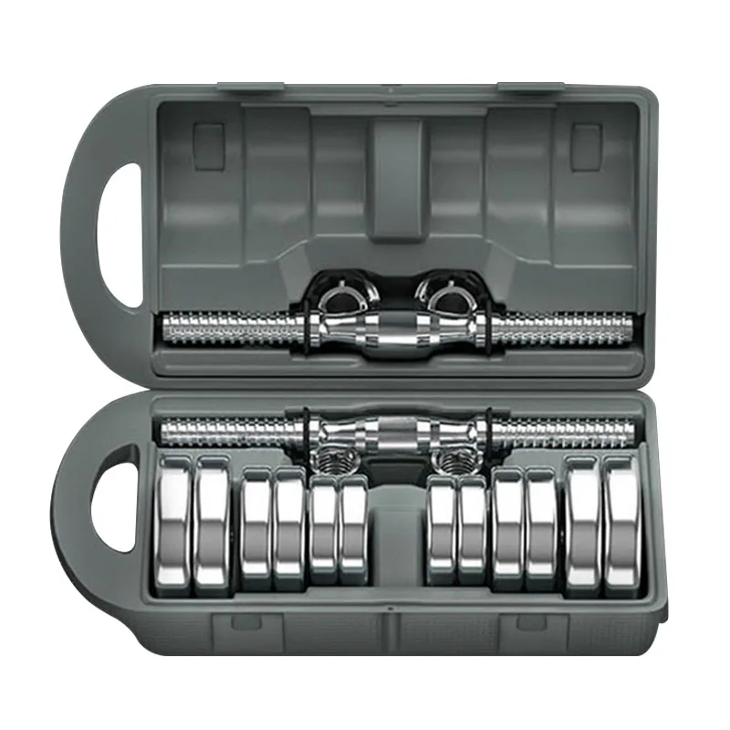 Steel Dumbbell 20kg Home Men Dual-plating Pure Steel Dumbbell Barbell 2 in 1 Design Sports Equipment 1pc
