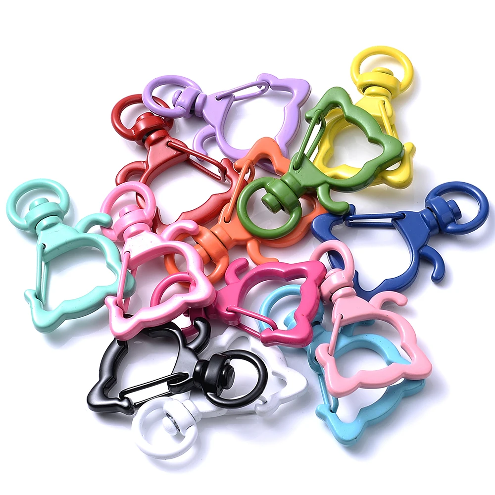 5 teile/los Blume Karabiner Haken Schlüsselanhänger Trigger Clips Schnallen für DIY Schmuck Machen Schlüssel Ketten Ring Zubehör 24*34mm – Detail 4
