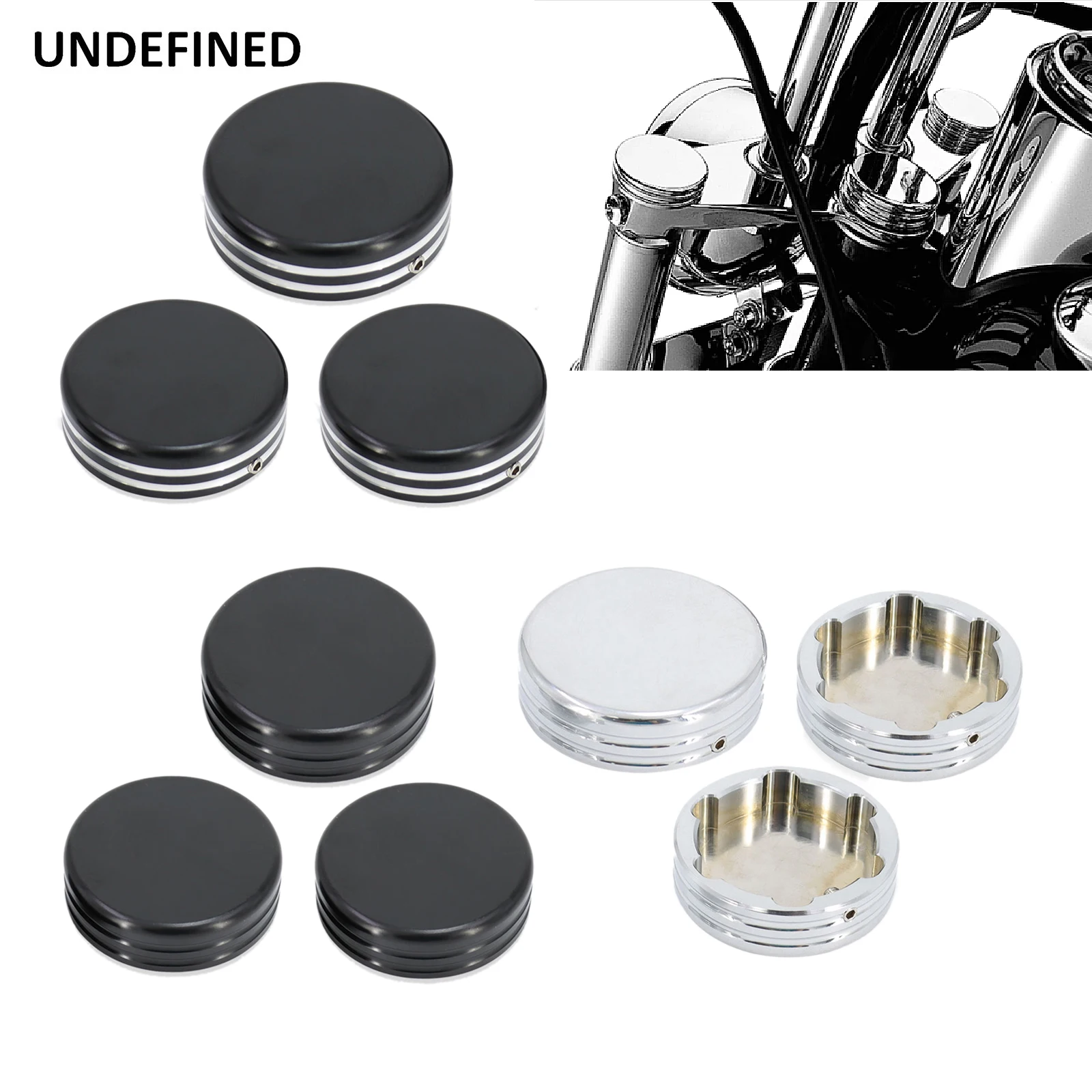 

Motorcycle Upper Fork Stem Covers Nut Caps for Harley Dyna 2006-2017 Softail Fat Bob Super Glide Sportster XL 883 1200 FXDL FLSS