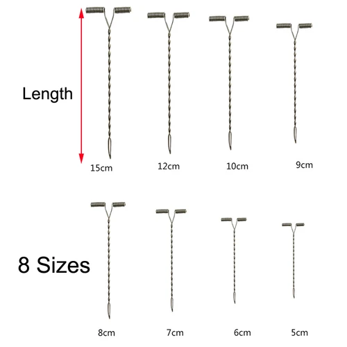 Imagen 2 del producto 100 Uds brazos de alambre con cuentas forma de T aparejo de pesca tamaño de equilibrio 5cm 6cm 7cm 8cm 9cm 10cm 12cm 15cm accesorios de aparejos de pesca