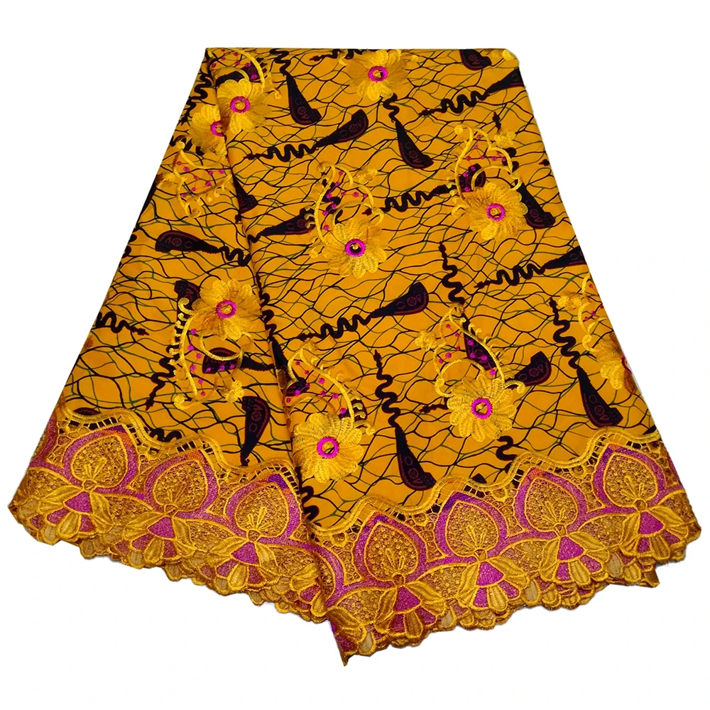 

Nigerian Ankara Lace Fabric Luxurious Women Fashion Clothing Wax Print Real New Wax Fabric African Dashiki