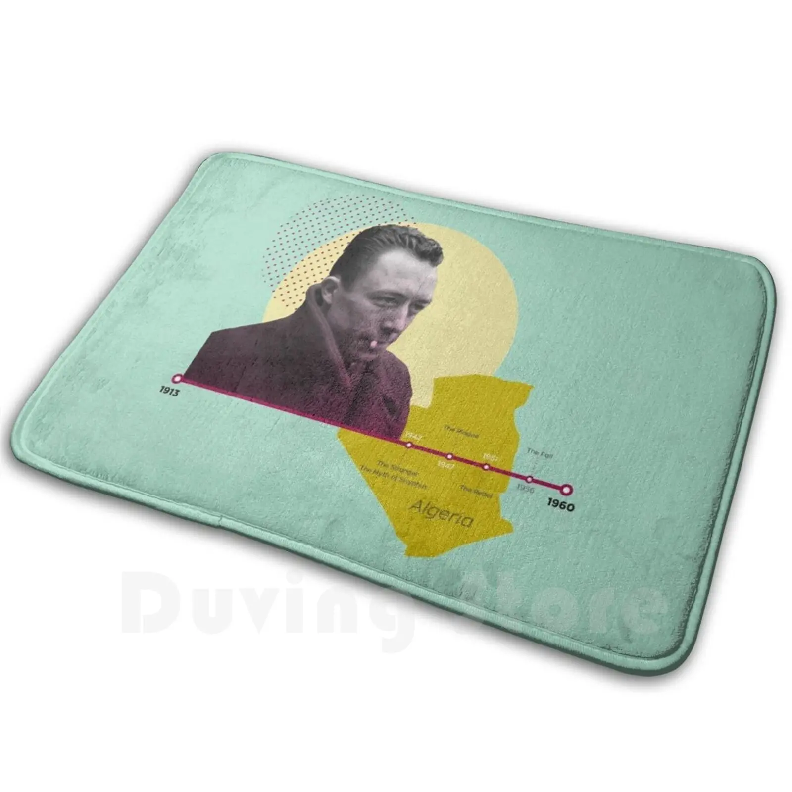 Albert Camus-The Fall Carpet Mat Rug Cushion Soft Algeria Camus Albert Fall Stranger Myth Sisyphus Plague Writer