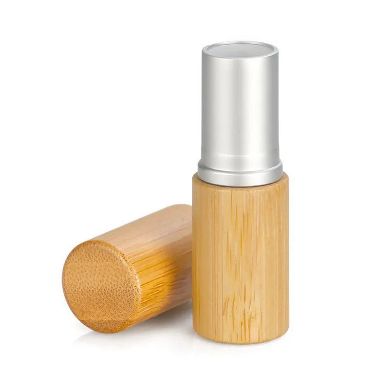 100Pcs 5g 12.1mm Natural Bamboo Lipstick Tube Empty Lip Balm Containers DIY Lip Gloss Tubes Packaging Makeup Cosmetic Tubes