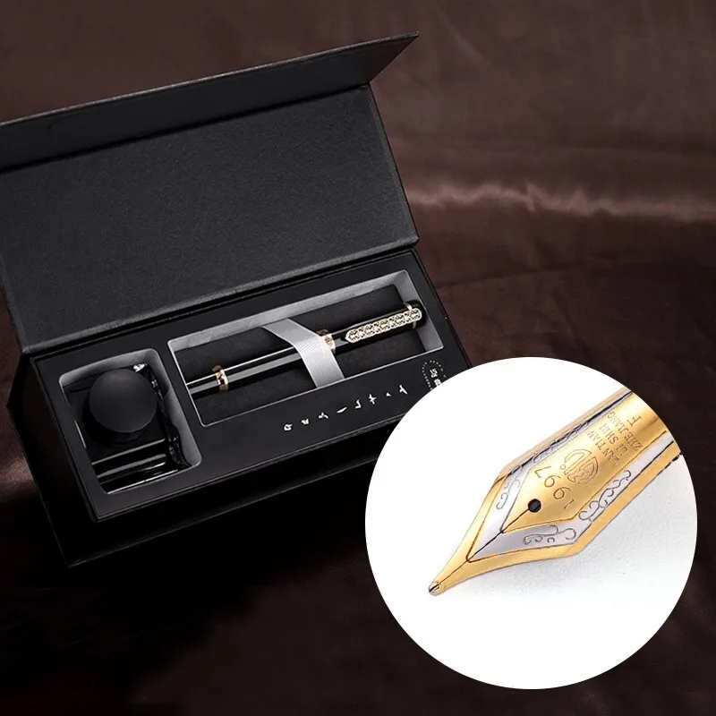 LT Hongdian Chinese antique style 1831 Replaceable Ink Cartridge Classical Classical High End Calligraphy Pen Bent Art Nib Busin