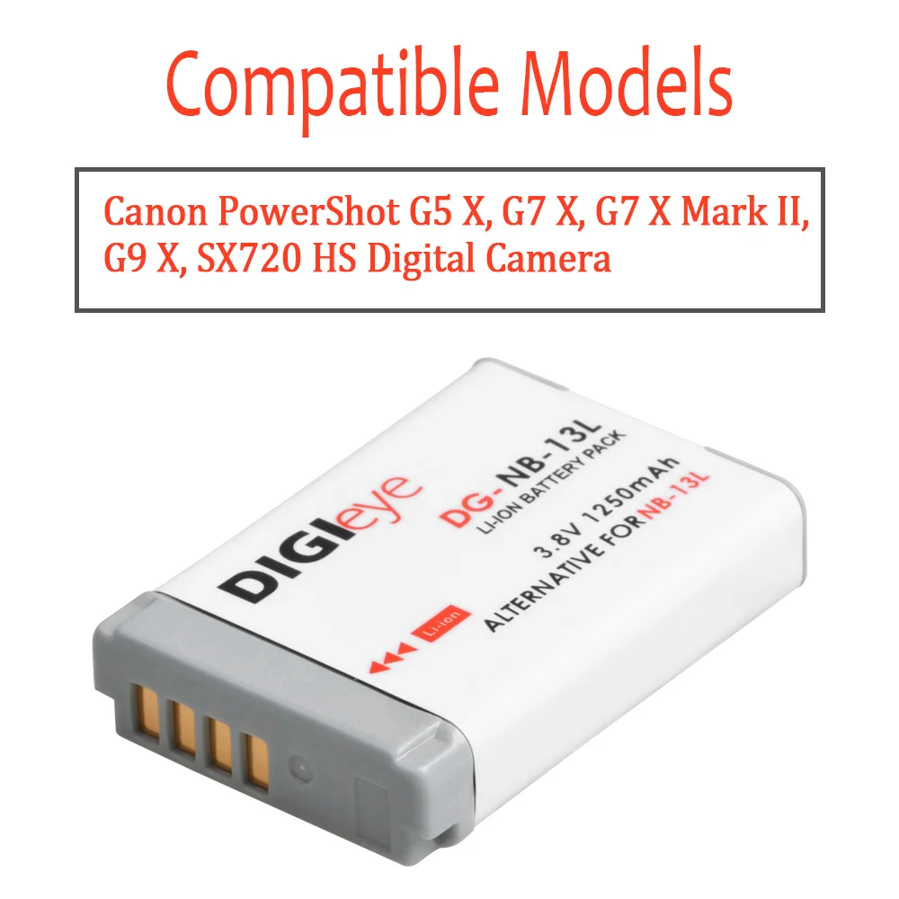 NB-13L NB13L Battery/Dual Charger with Type C for Canon PowerShot G5X G7X G7X Mark II G9X G9X Mark II SX620 SX720 HS