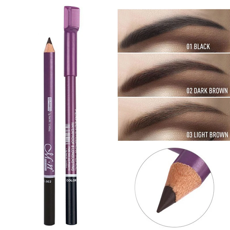 Double Head Eyebrow Pencil  3 Colors Natural  Makeup Eyebrow  Waterproof Long Lasting Eyes Black Brown Eyebrow Pen Make Up Tools