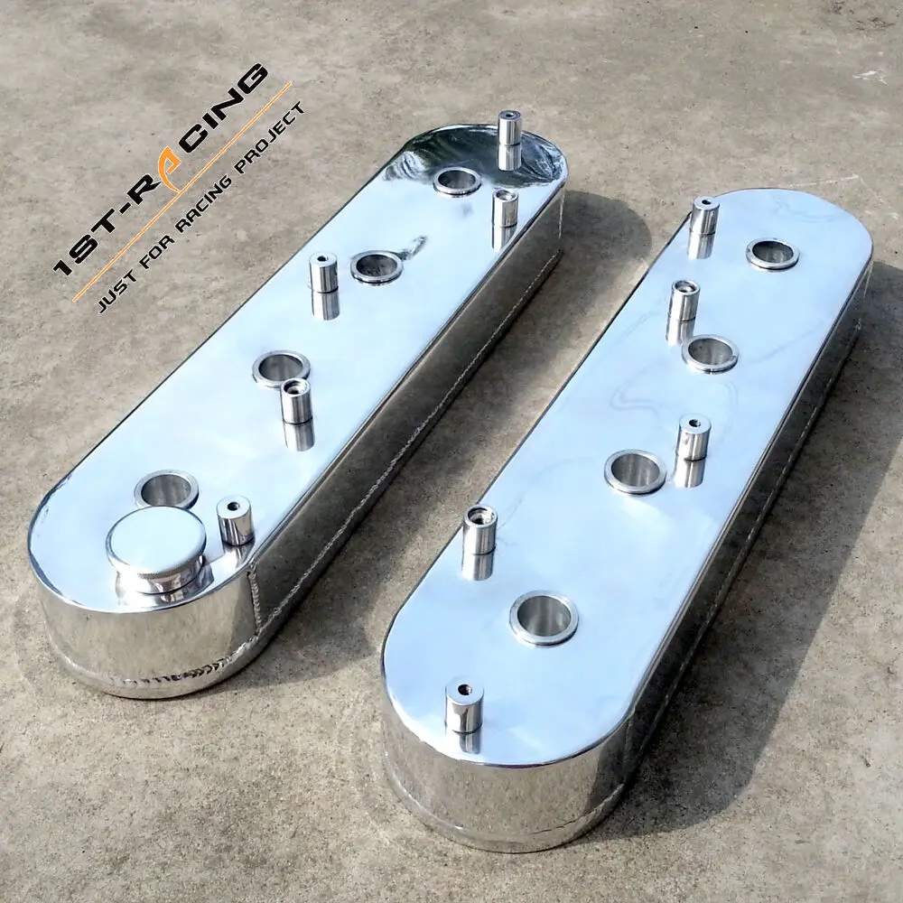 FOR Chevy LS1 LS2 LS6 Fabricated Aluminum Valve Covers Tall Polished w/ Coil Mounts