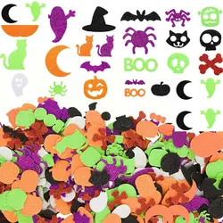 1bag/Lot glitter Halloween pumpkin spider foam stickers Halloween crafts activity items Kindergarten diy toys Trick or treat OEM